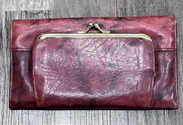 Buxton Heiress Organizer Clutch Wallet Top Grain Cowhide Leather In Wine Red