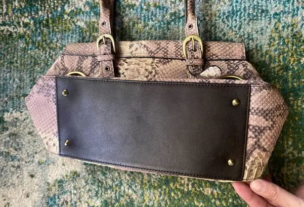 Adrienne Vittadini leather snakeskin satchel handle purse