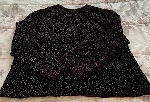 Maggie McNaughton Vintage Velvet Maroon With Gold Embroidery Button Up Blazer, size 24W