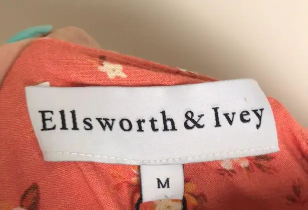Ellsworth & Ivey Lucy Dress Coral Floral Linen Size M