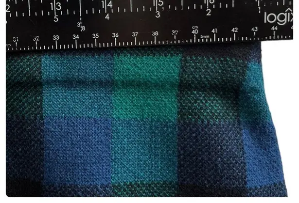 CHAPS  Green Blue Tartan Plaid Knit Pencil Straight Skirt Size Large