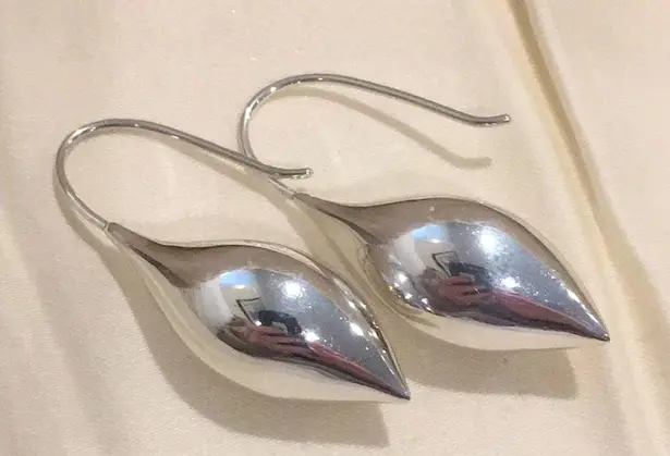 Sterling Silver MICHAEL DAWKINS Puff Teardrop French Wire Earrings