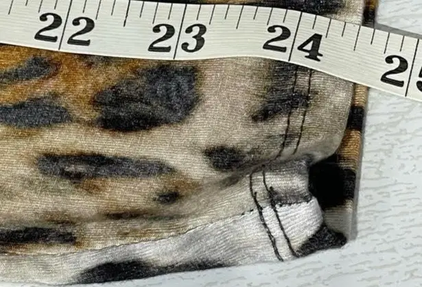 Generation Love Tan Black White Leopard Print Cowl Neck Blouse Size Medium