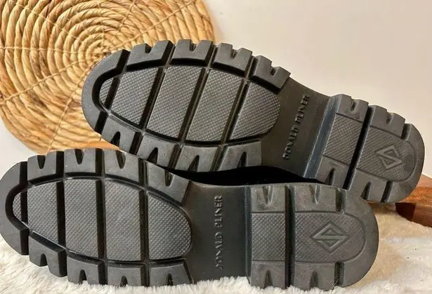 Donald Pliner Hope Crocodile Embossed Patent Leather Lug Sole Platform Loafers