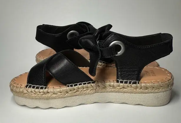 Frye & Co Lula Bow Sandals Women's 7 Comfort Shoes Ankle Tie Platforms Black NIB