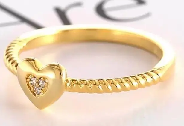 Dainty Heart Ring Dipped In Gold... Gold