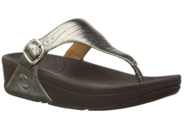 FitFlop The Skinny Leather Metallic Bronze Sandal