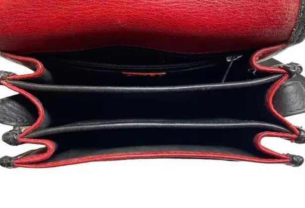 Vintage: Boots ‘n Bags ❁ Accordion Mini Crossbody Saddle Bag ❁ Brick Red Leather