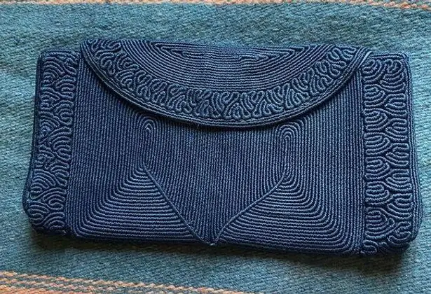 American Vintage VTG 40’s/50’s Genuine Cord Clutch Handbag! Rare! Amazing design! 9” x 5”