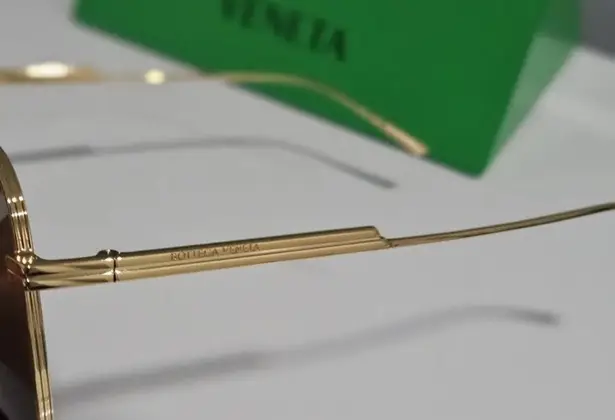 Bottega Veneta BV0305SA 004 59 16 145 XL Gold Frame Gold Lens Sunglasses V5N14