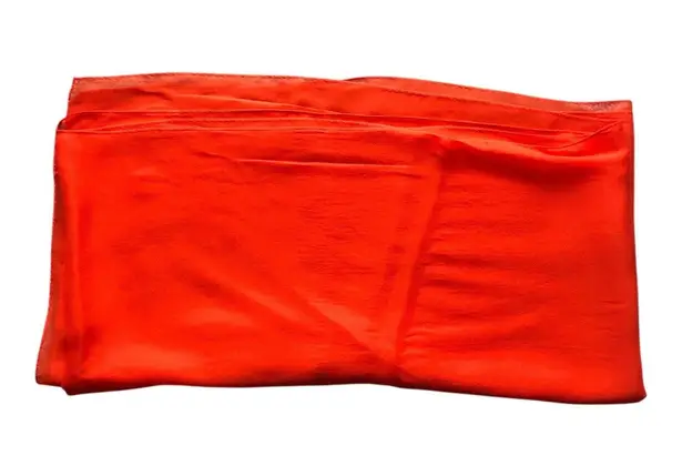 Vintage Lightweight Long Orange Red Sheer Shawl Wrap Versatile Scarf 82 1/2 X 20