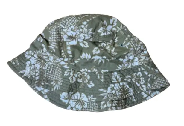 Dorfman Pacific Headware Sage Green hawaiian floral Bucket hat Size Medium