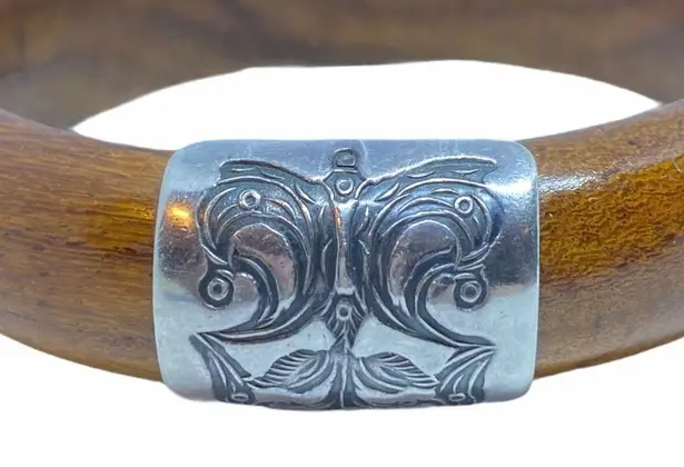 Silpada Rare ? Silver Wood Bangle B1490 Bracelet