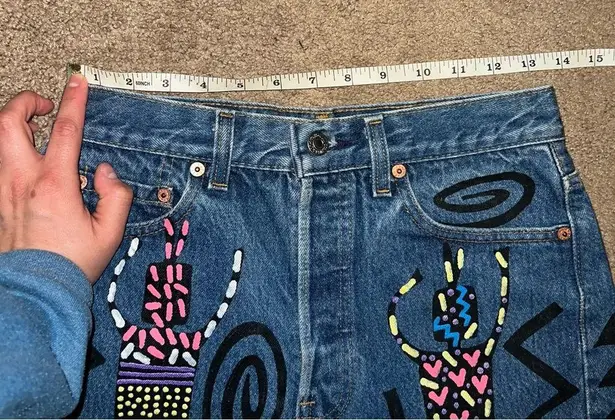 Vintage Levi’s 1993 M. Stewart “The Dance” Artwork Reworked Made in USA Skirt Blue Size 4