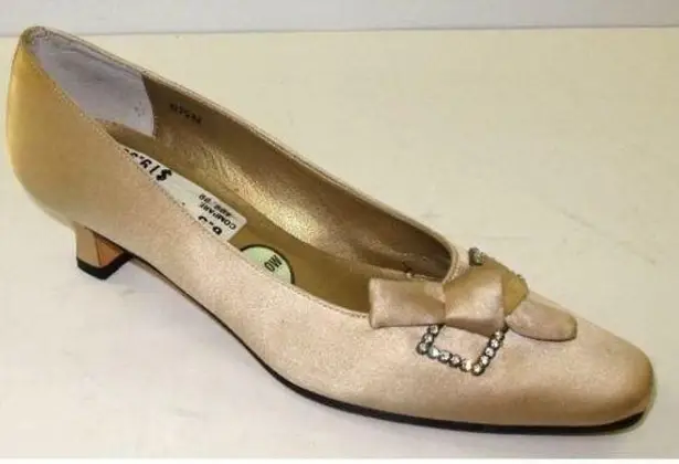 Notte Van Eli di Square Toe Beige Satin Shoes 6.5N
