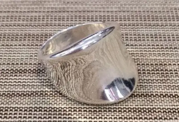 Concave Modern Cigar Band Sterling Silver 925 sz8 Size 8
