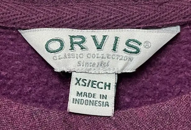 Orvis  Super Soft Plum Purple Crewneck Pullover Sweatshirt Size XS