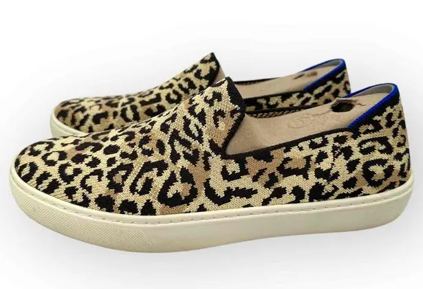 Rothy's Camo Cats Tan Textile Rubber Sole Slip On Sneakers Womens Size 9.5