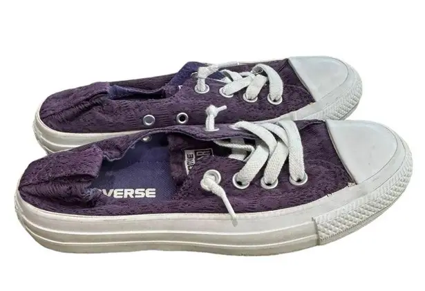 Converse  CTAS Purple lace slip on shoreline sneakers Size 6