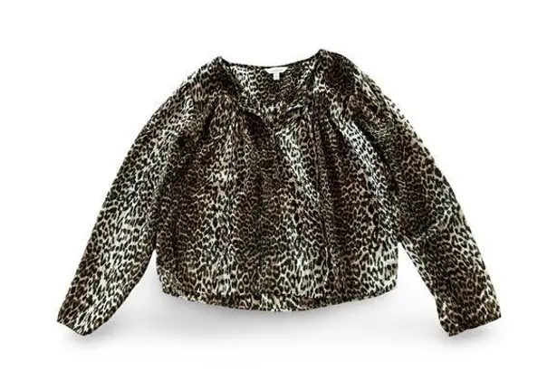 Charming Charlie  Brown Leopard Print Blouse Top