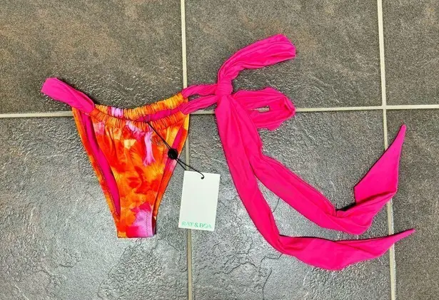 Rat & Boa  Bahia Bikini Bottoms Side Tie Pink Orange Extra Small XS $155