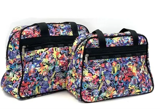 LeSportsac  Medium Travel Bag Vintage Multi Logo Print Duffle Weekender