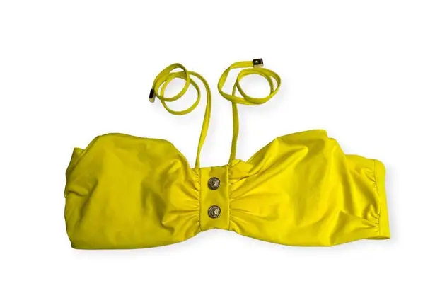 Versace Gianni Beachwear ♔ Gold Medusa Heads Bandeau Bikini Top ♔ Yellow ♔ 2