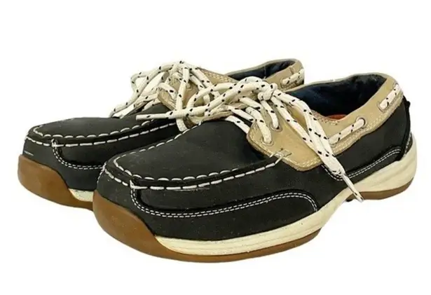 Rockport Works Women’s Sailing Club Slip Resistant Steel Toe Work Shoes Size 8 Blue