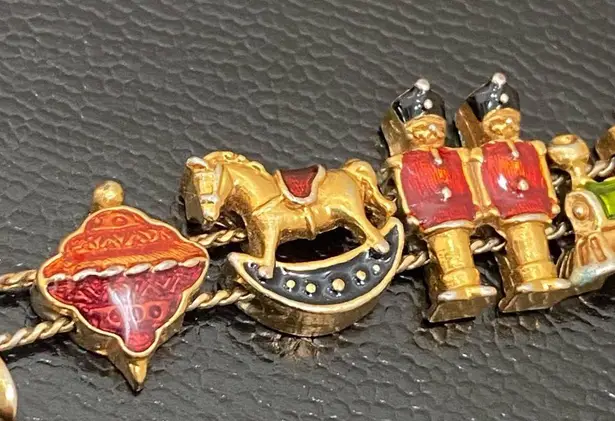 Vintage AVON Nutcracker Train Christmas Theme Slider Bracelet