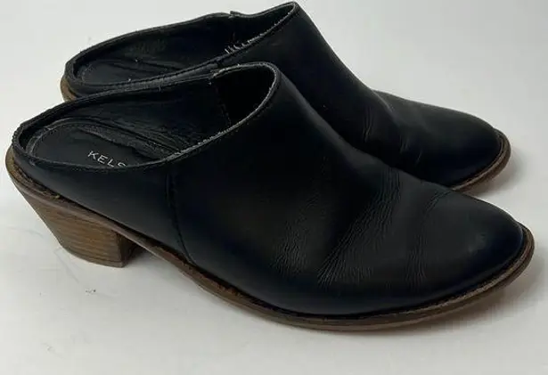 Kelsi Dagger  Brooklyn Kellum Ankle Boot Black Leather Western Mule Slide Sz 6.5+