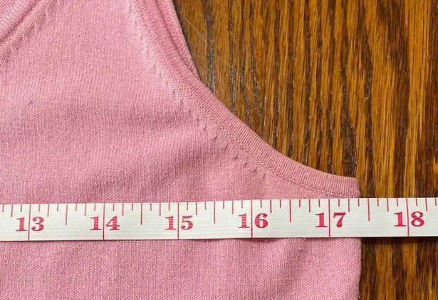 Sigrid Olsen Sleeveless Top Pink With Rhinestone Accents Petite Medium Y2K