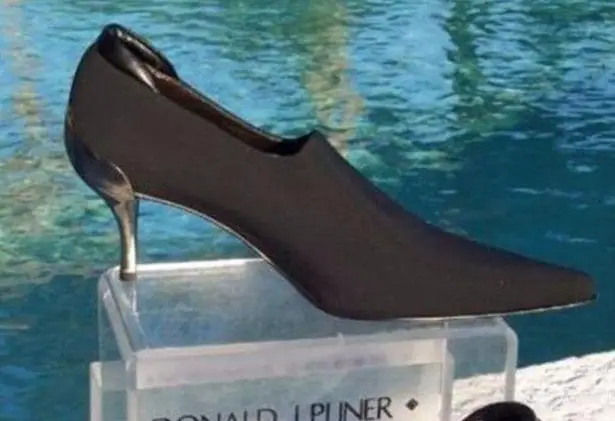 Donald Pliner Leather Shoe Pump Bootie Crepe Elastic Stretch $340 NWT Metal Heel Black Size 6