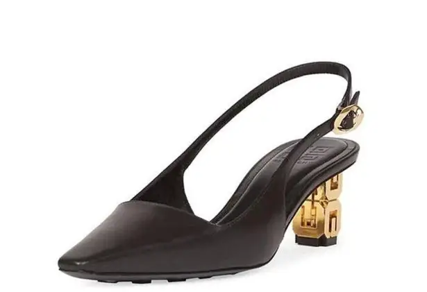 Givenchy BLACK classic G CUBE SLINGBACK PUMP size 35