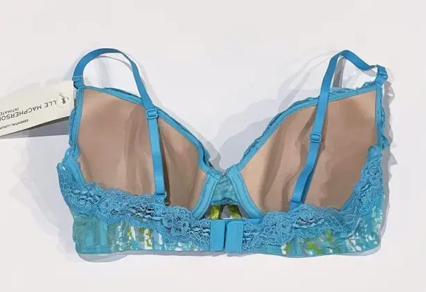 NEW Elle MacPherson 34A Sheer Ribbons Contour Bra Lace Underwire Blue Print Bow Size undefined
