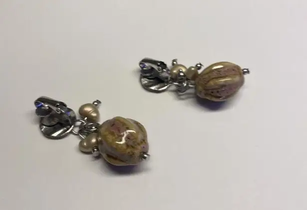 Ceramic Bead Dangle Drop Clip On Clip