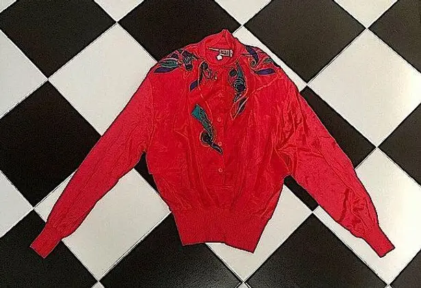 Vintage 80s Marc d’Alcy Pullover Sweater Beaded Sequin Top Shoulder Pads size M Multiple Size M