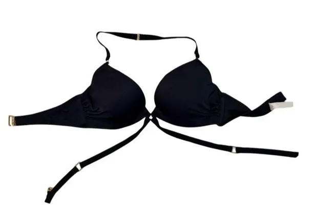 Victoria's Secret  Women's The Hottie Halter Bikini Top 34C Black Underwire