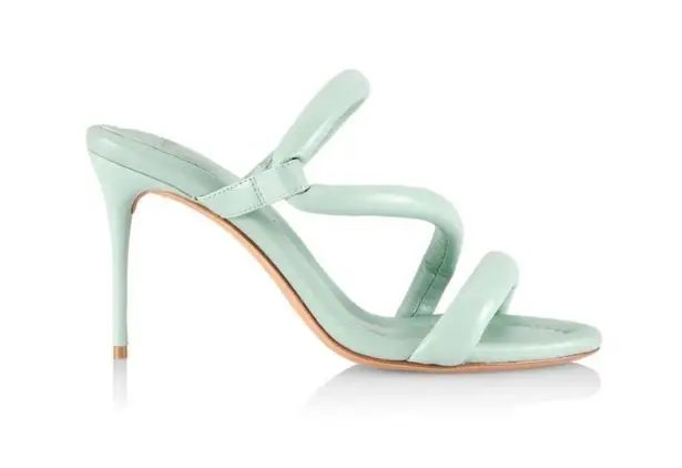 Alexander Birman Aysha Padded Leather Sandals Pistachio Womens Size 38