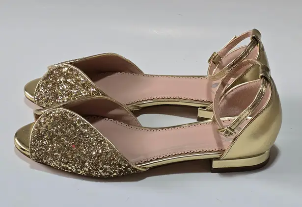 Journee Collection Verona Gold Glitter Open-Toe Sandals Size 7 Wedding Party