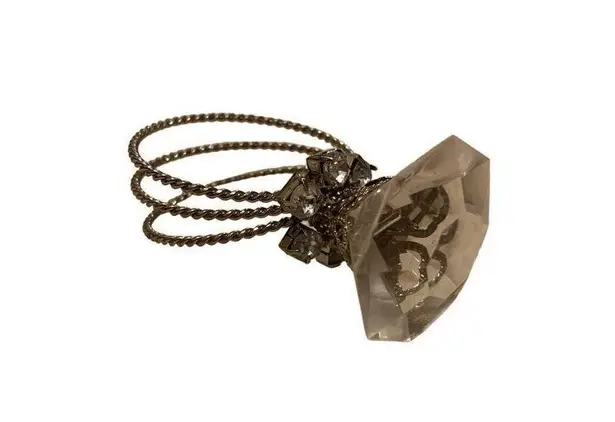 3 Inch Novelty Wedding Ring Decoration Faux Diamond Silver