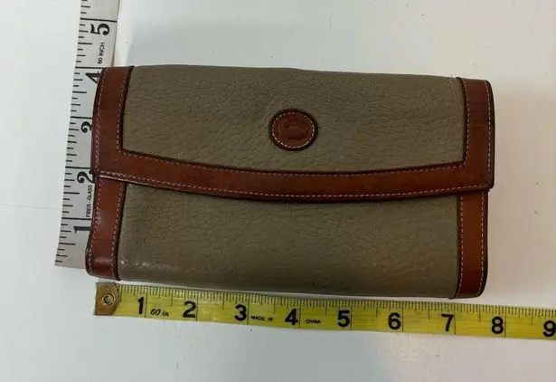 Dooney & Bourke  Vintage Grey, Brown Leather Envelope Wallet