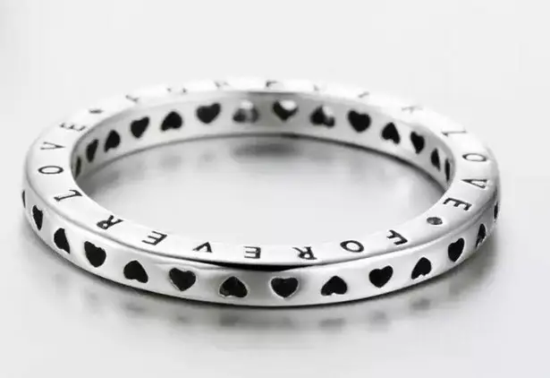 Sterling Silver SIZE 7 925 Hollow Hearts Stackable Ring