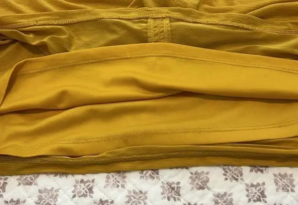 House of Harlow 1960 Sexy Summer Ruched Jersey Maxi Skirt Bronze Yellow Size XS