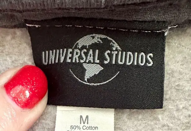 Universal Studios Orlando Resort Hooded Sweatshirt M Hoodie Stripes Pocket Gray Size M