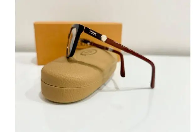 Tod's NWT TO5143 071 Bordeaux Maroon Acetate Frame Optical Rectangle Eyeglass