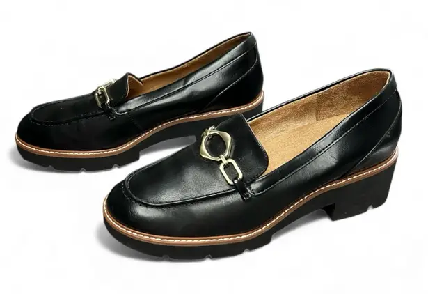 Naturalizer Black Dylan Chunky Loafers lug sole Size 9 preppy academia