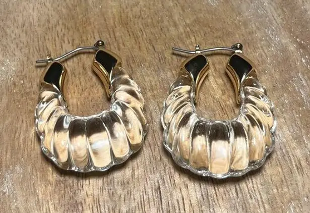 Christian Siriano Glass Gold Tone Drop Earrings