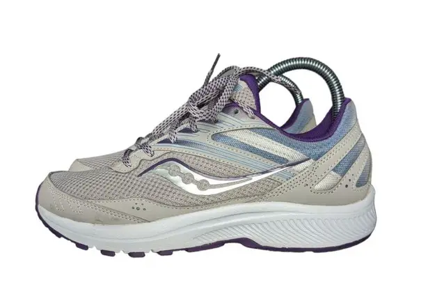 Saucony Cohesion 15 Running Shoes Sneakers Gray Purple Grape Pop Womens 7.5 Grey