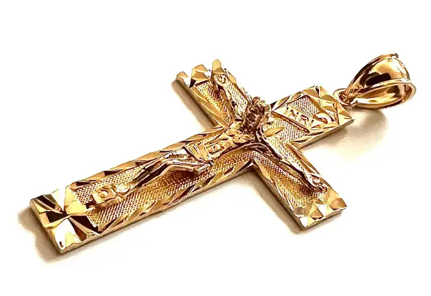 Tehrani Jewelry 14k solid gold crucifix charm | real gold pendant | religious pendant | Gift |