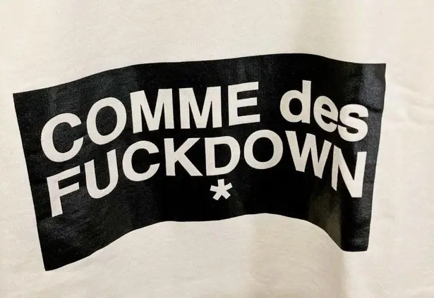 Comme des F*ck Down women's XS oversize soft comfy off white crewneck sweatshirt